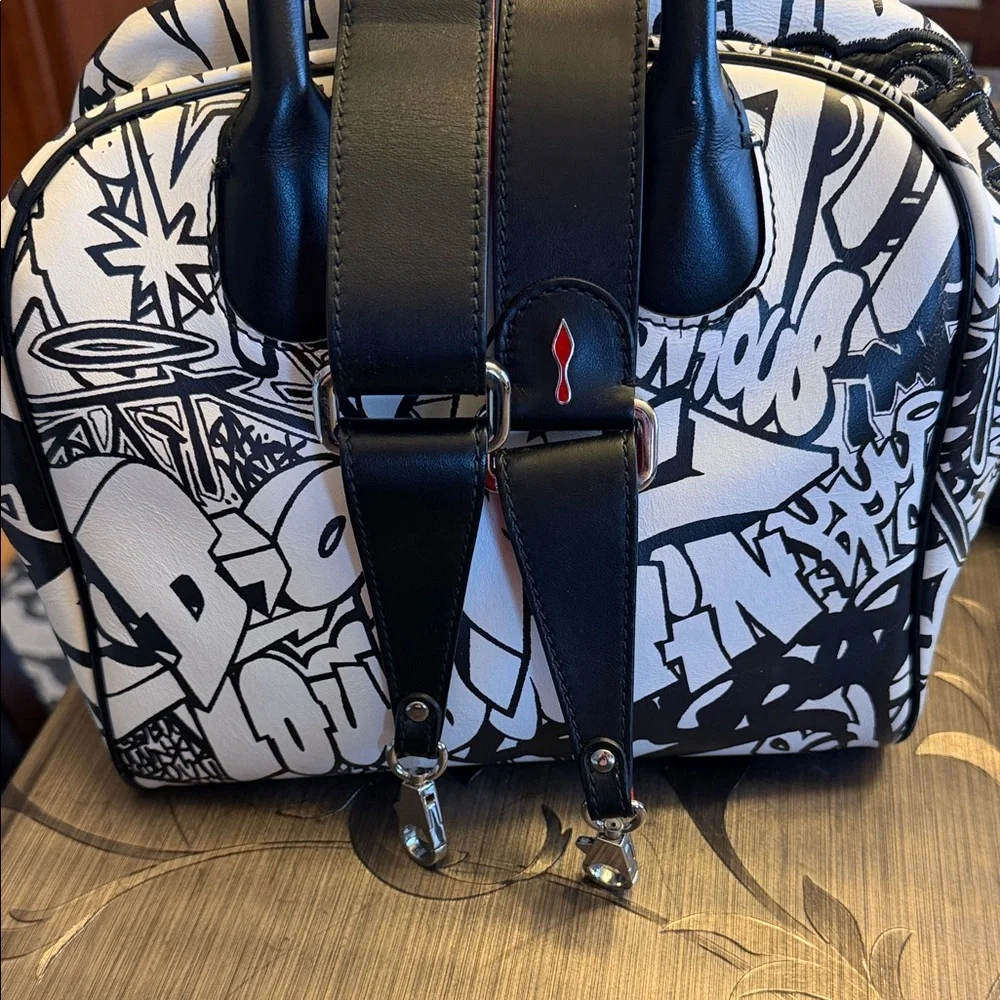 Christian Louboutin leather Black and White Graffiti Satchel - Picture 10 of 16